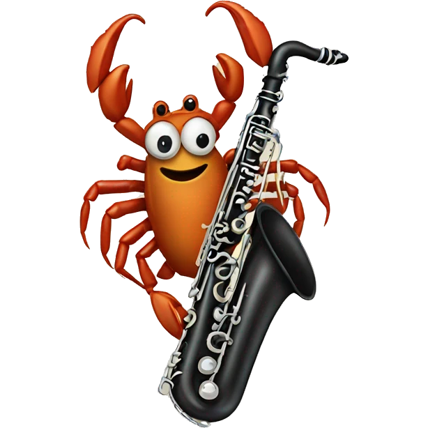 oboe playing crab
 emoji