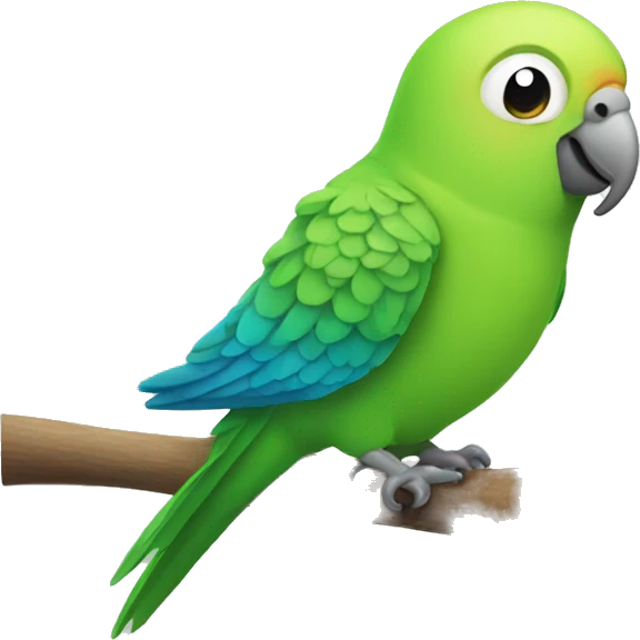 parakeet on stick talking emoji