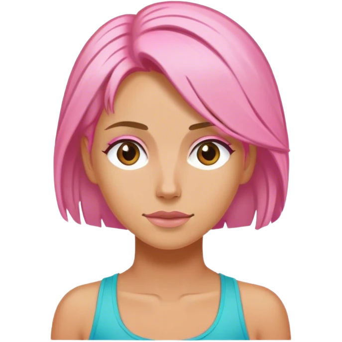 Fitnes sport blonde and pink hair emoji