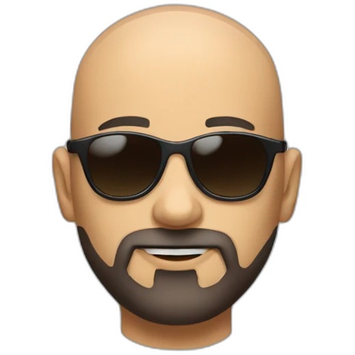 bald man with a medium beard and premium sun glasses emoji