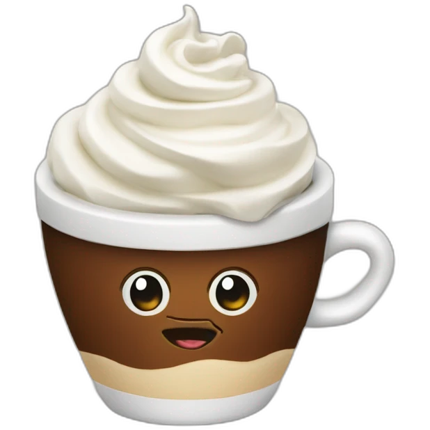 coffee with whipped cream emoji