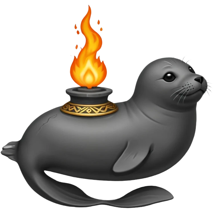 Seal oil lamp (qulliq), Inuits emoji
