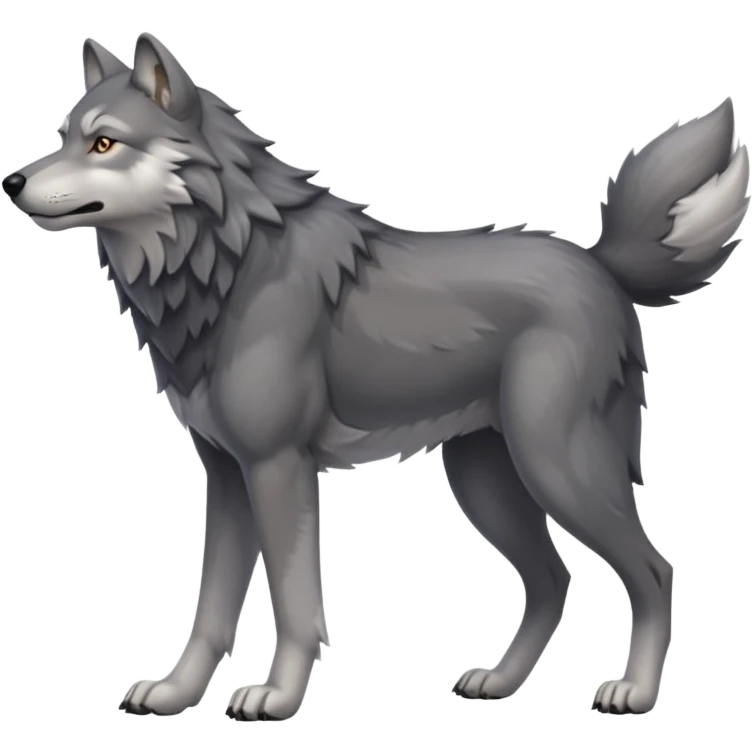 wolf walking on 4 emoji