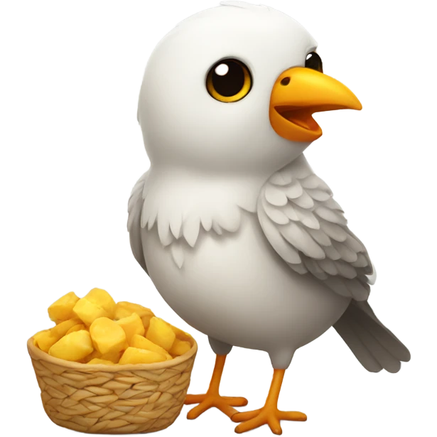 Cute bird with food emoji