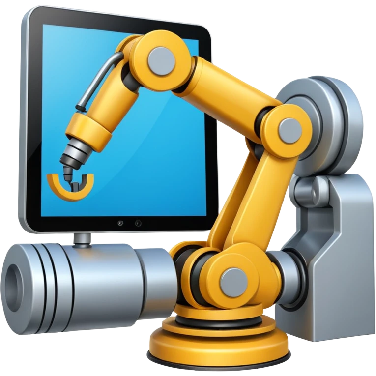 emoji about smartfactory with robot arm and AGV emoji