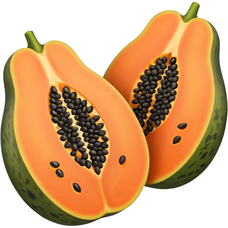 I wanted to create a emoji of papaya fruit where its cut in half and its showing its seeds emoji