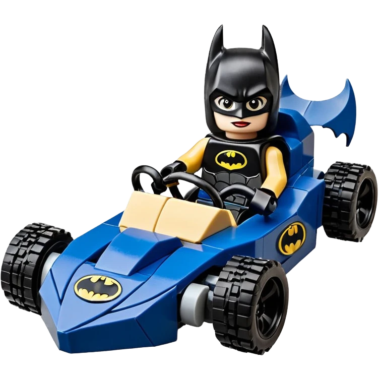 full size real-appearance road racing sexy buxom Batman’s feminine midnight-colored tight outfit sixty’s tv show dark stealthy accurate sporty safe plush deluxe Lego off-road pursuit drifting car lexus (black hair,reclining and relaxed torso and shoulders back against seat) rallycross kart  emoji