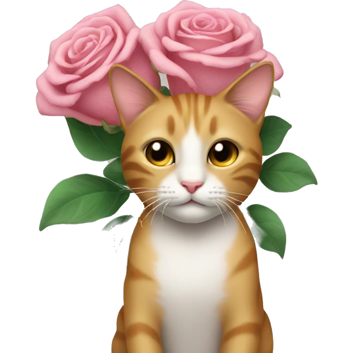The cat is smelling the roses
 emoji