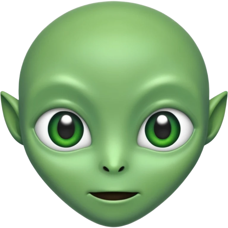 A cute alien face with two white eyes, no antennae, no nostrils emoji