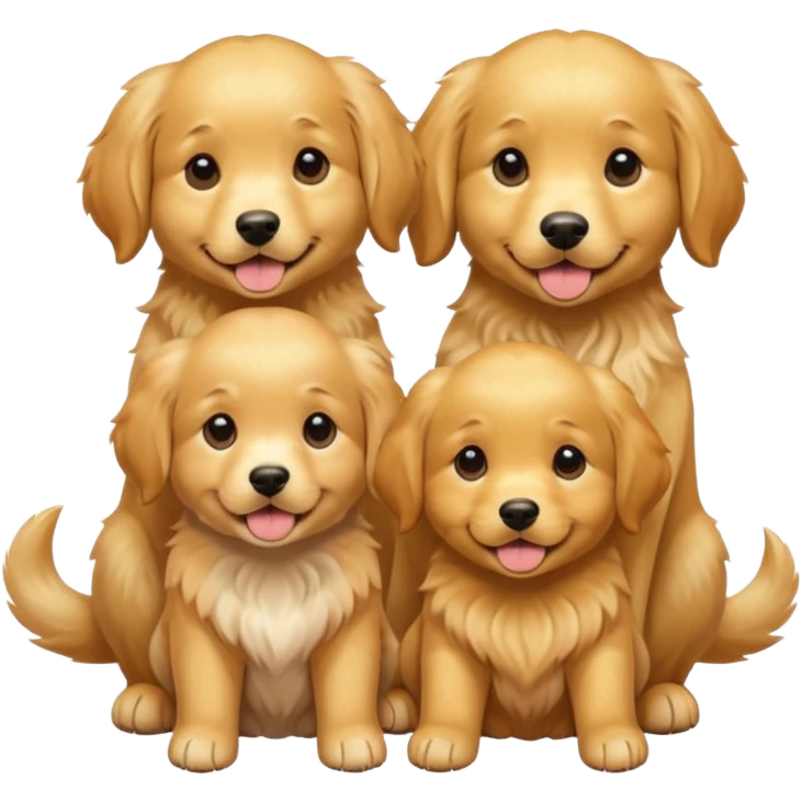 2 dogs 3 puppies emoji