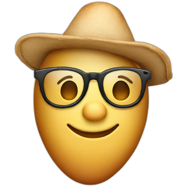 face empanada with glasses and a hat emoji