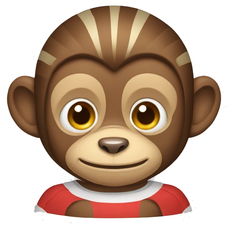 cryinga monkey wearing a striped shirt with vertical white and red stripes  emoji