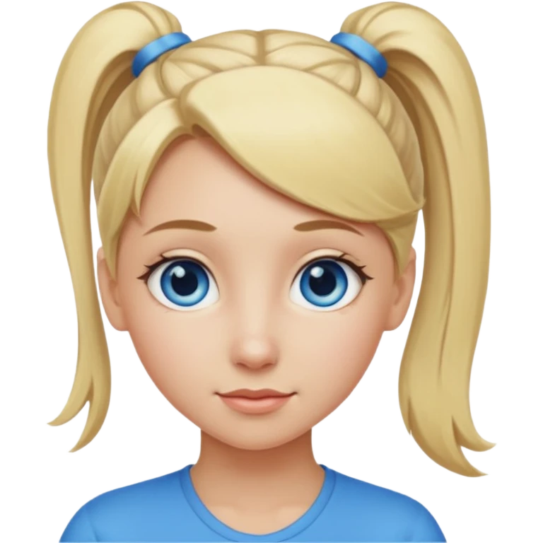 blonde girl pony tail emoji