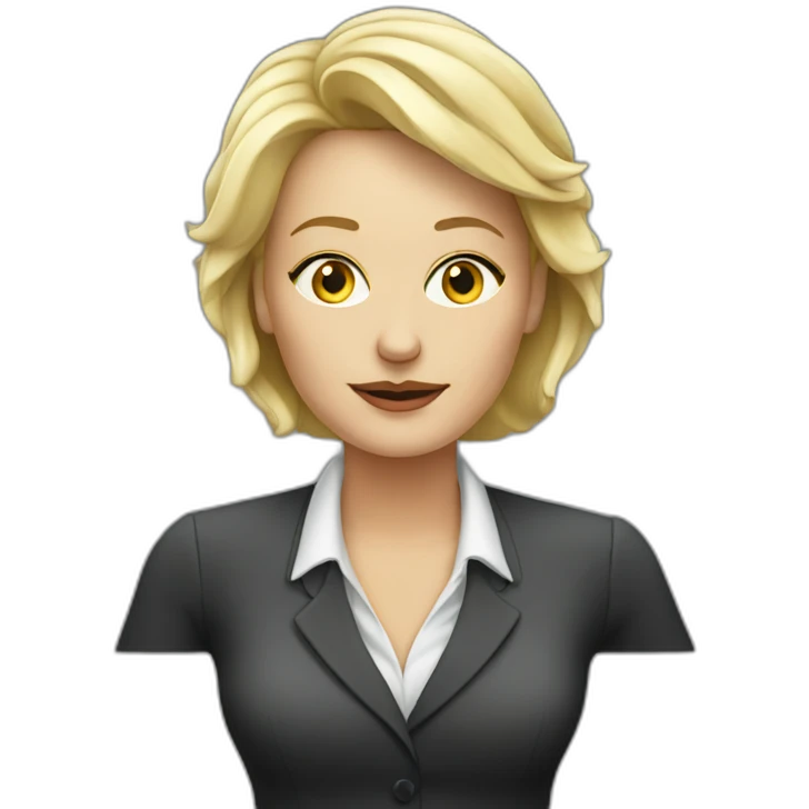 middleaged, female blond CEO smoking emoji