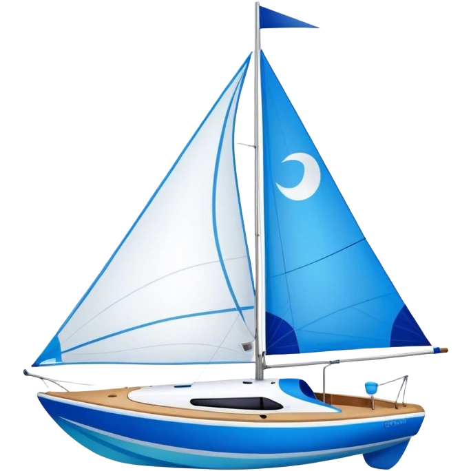 Sailboat - Sunfish (Model Year: 2021) (Iconic colour: Bright sail with blue and white) emoji
