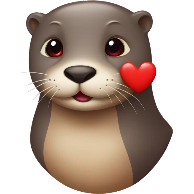 otter with a red heart  emoji