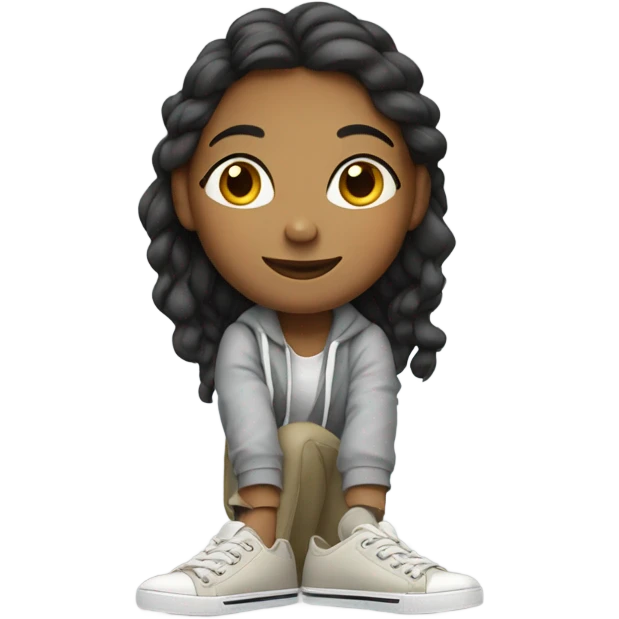 chill girl with sneakers emoji