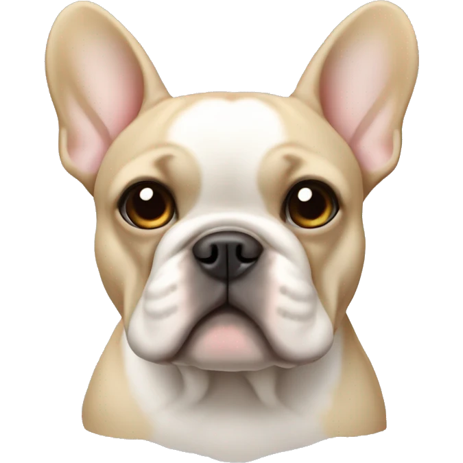 beige french bulldog with white center face  emoji