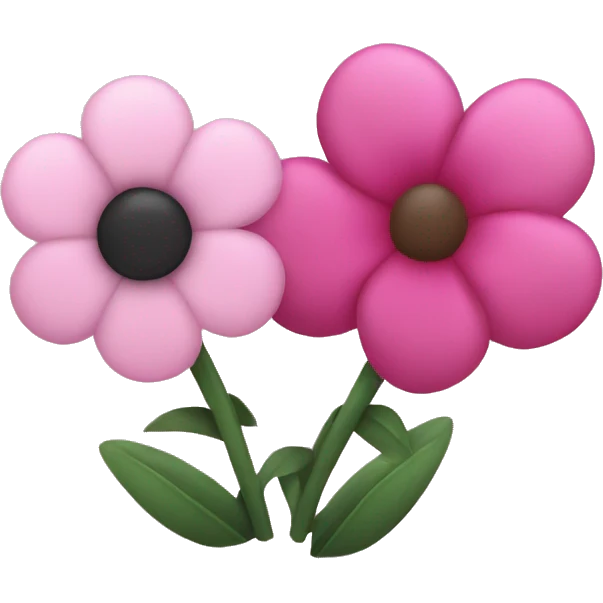 Light pink and dark pink flowers emoji