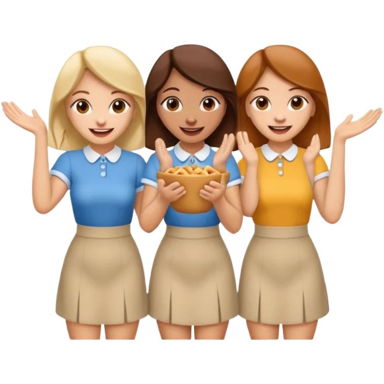 4 chicas montadas en una atraccion de levantando la mano con orejas de dines puestas en una atracción emoji