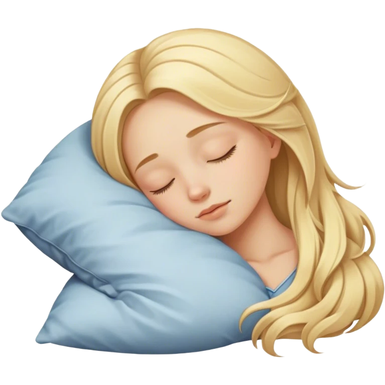 blonde girl with long hair sleeping emoji