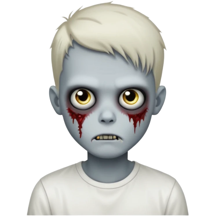 zombie boy with emo hair and white shirt emoji