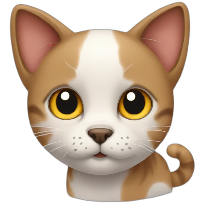 Cat that makes the love With a dog emoji