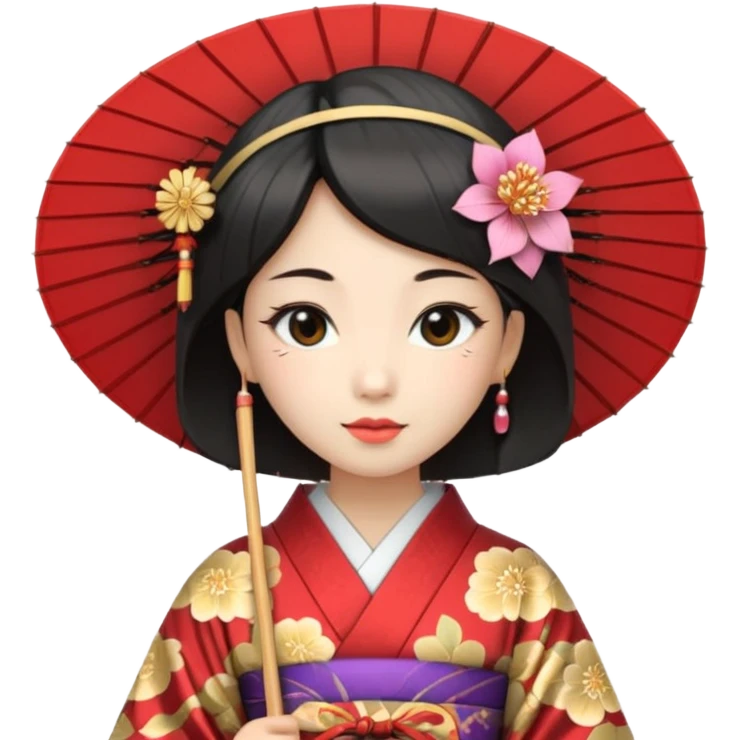 Japanese Princess  with paper umbrella emoji