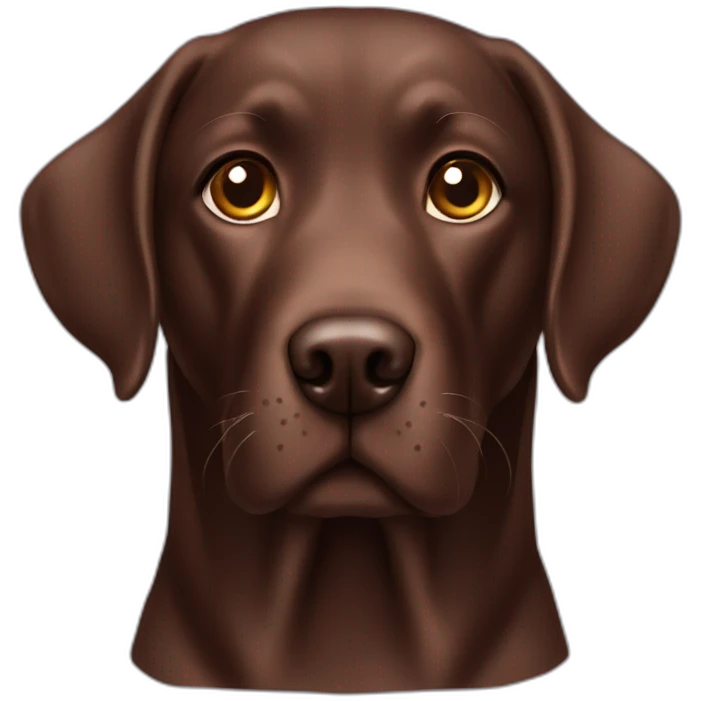 Chocolate Labrador with erect ears emoji