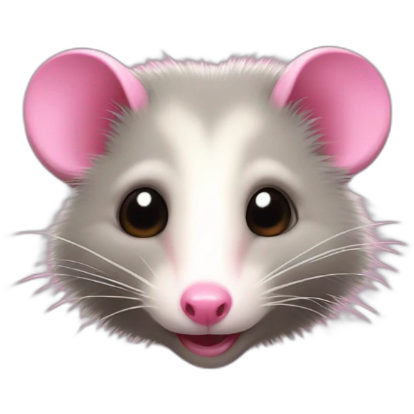 Opossum in the pink emoji