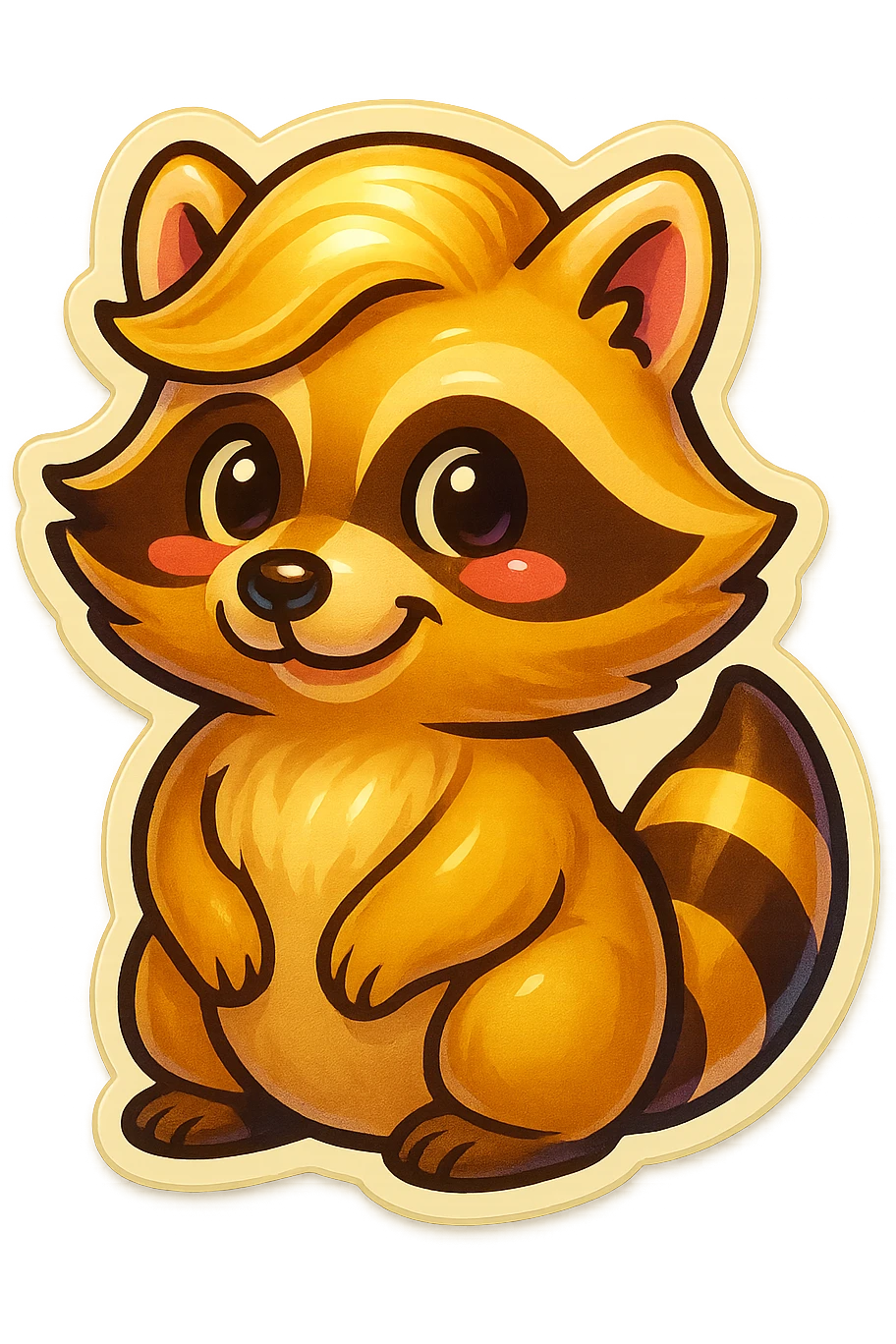 Blonde raccoon emoji
