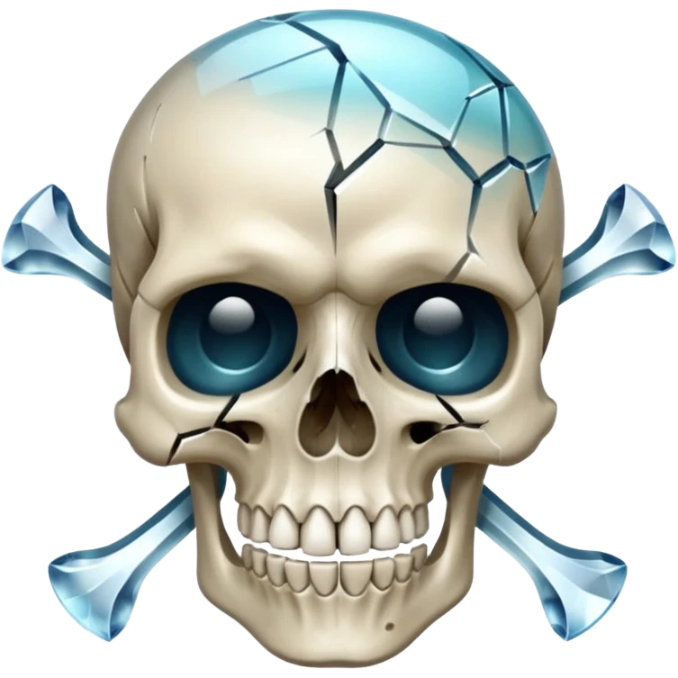 make the bow be holding the skull together make the skull see threw crystal emoji
