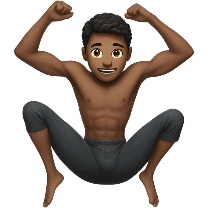 A boy mid backflip emoji