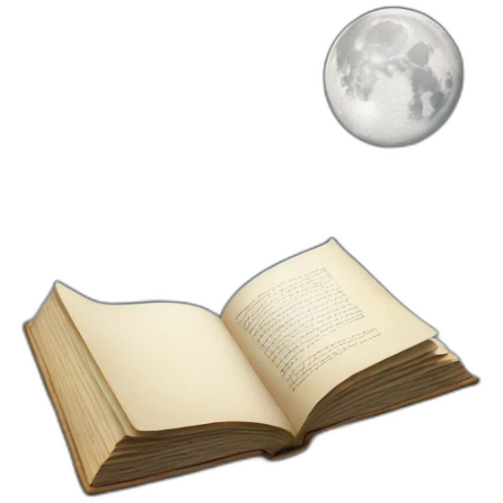 Book with moon on cover  emoji