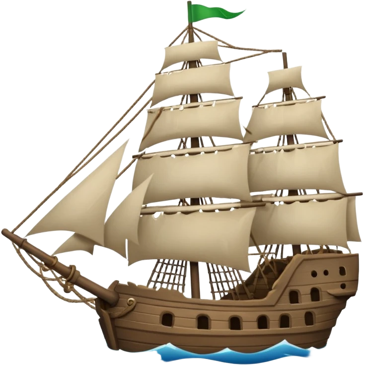 The Flying Dutchman with torn sails emoji