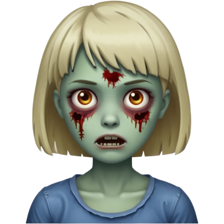 Garota zombie franja cabelo curto  emoji