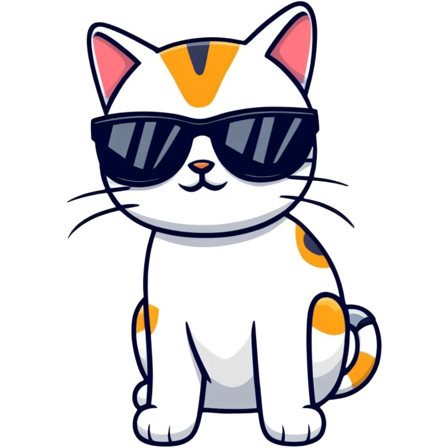 Cool cat wearing sunglasses emoji