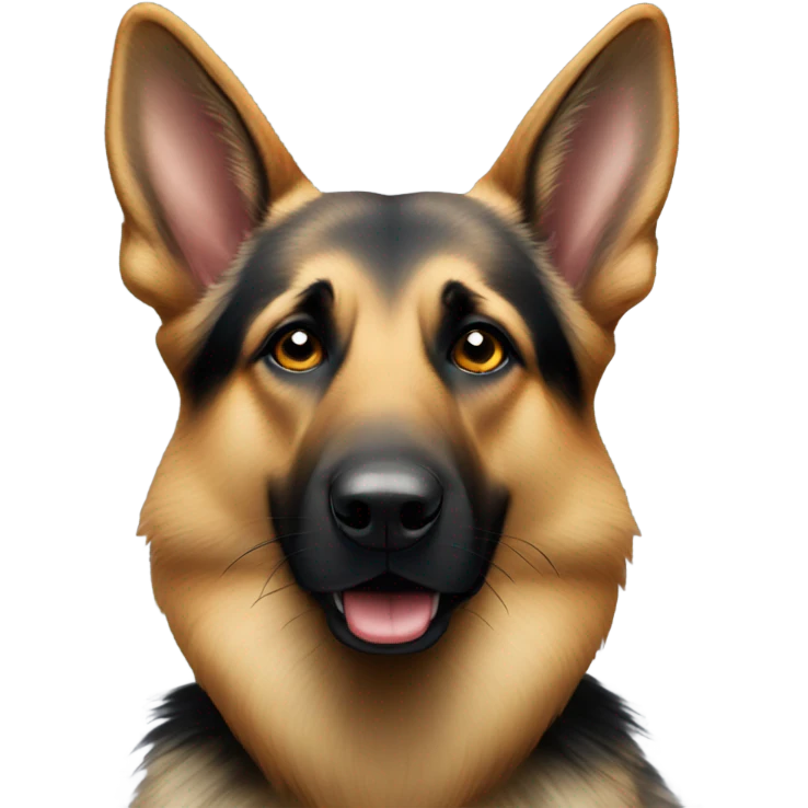 German Shepard blowing a kiss emoji