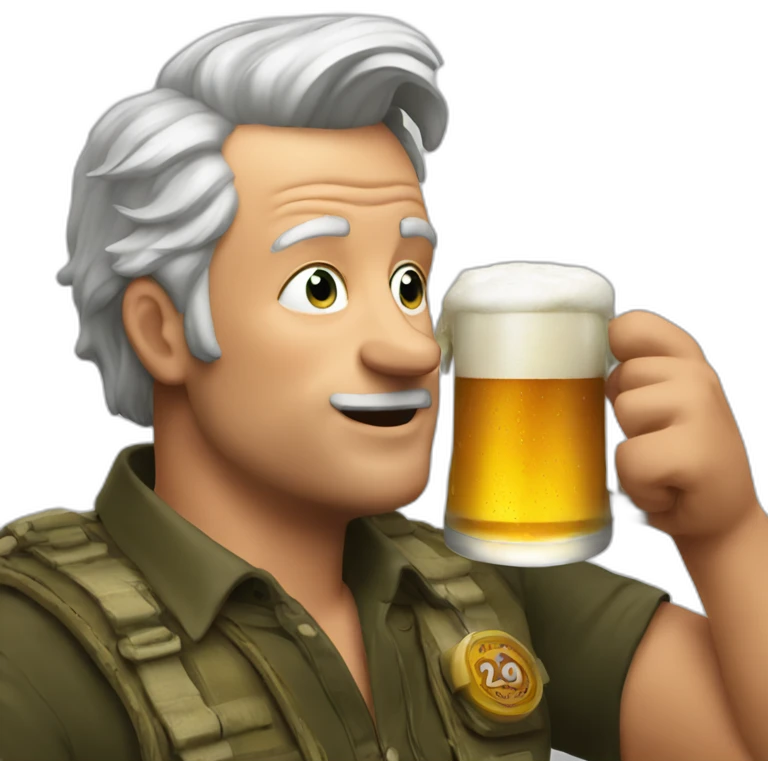 Geert wilder drinking a beer emoji