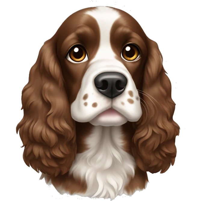 Cocker spaniel brown with white spots emoji