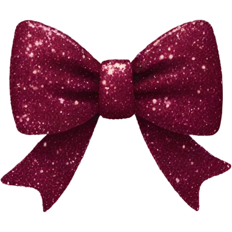 burgundy glitter bow emoji