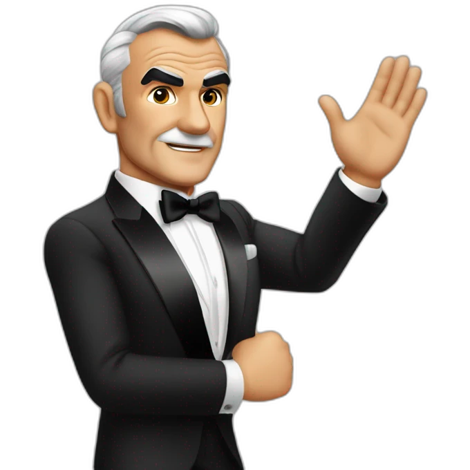 Sean connery as james bond waving emoji