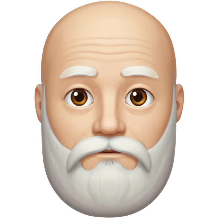 Bald man with white long beard emoji
