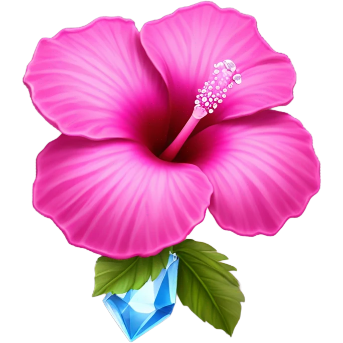 Hot pink crystal hibiscus flower emoji