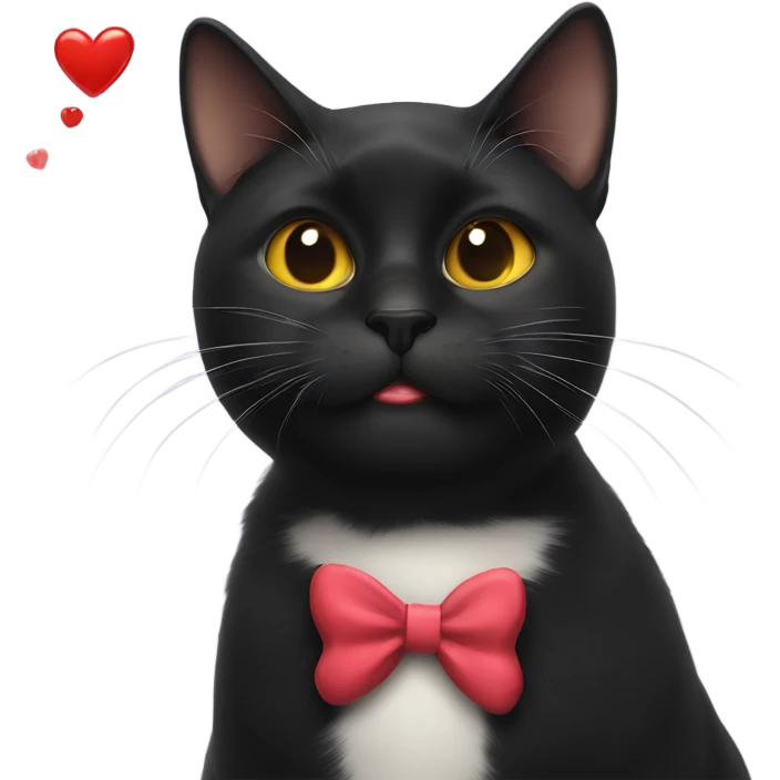 Black cat blowing kiss emoji