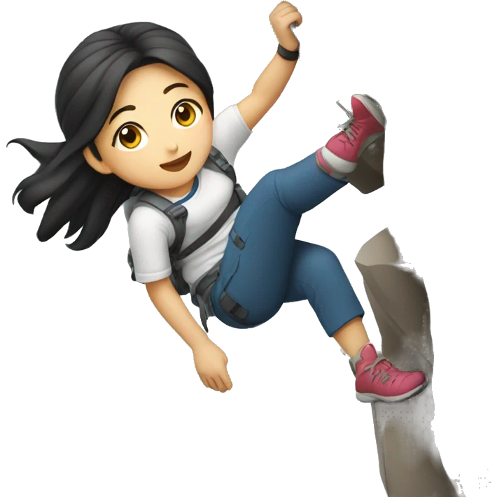 Korean girl climing emoji
