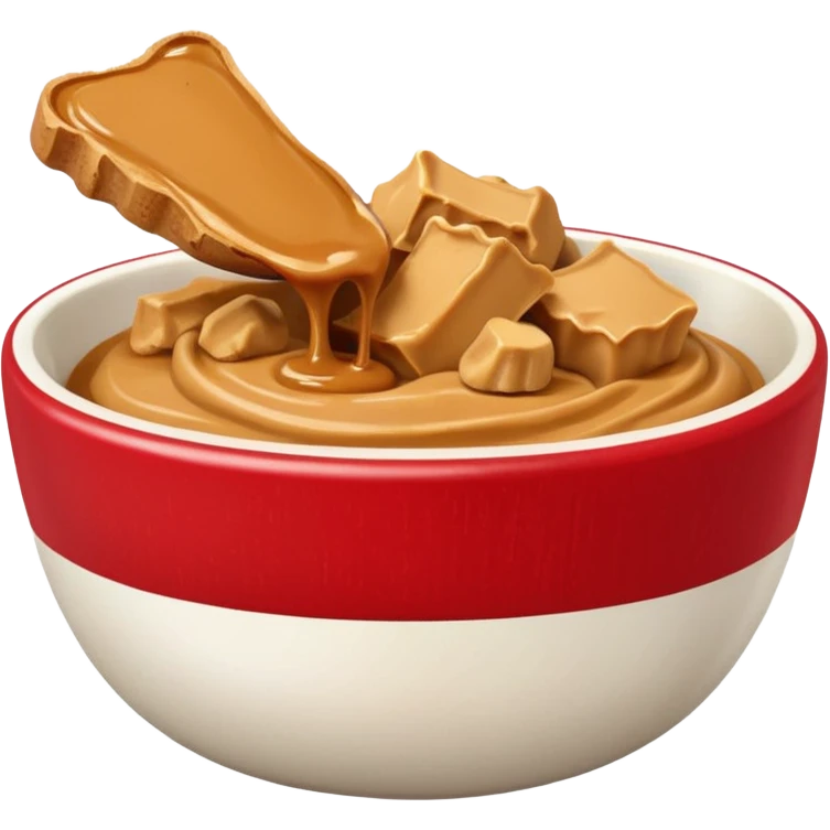 apple chunks in bowl with peanutbutter emoji