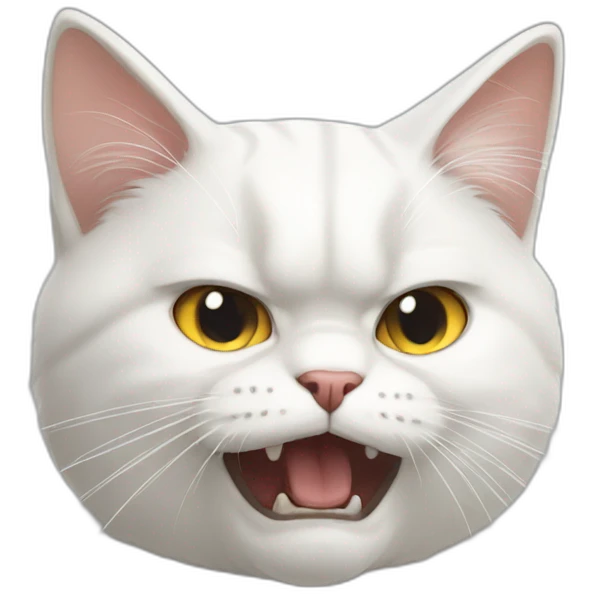 White cat angry emoji