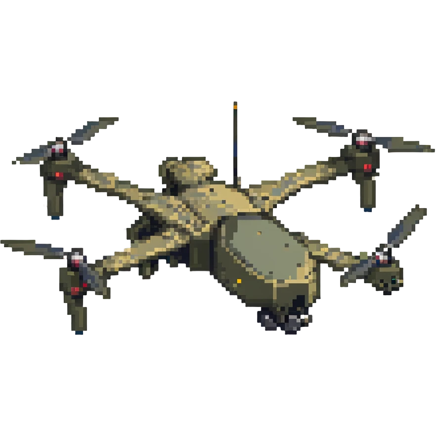Ukrainian strike drone in a dynamic action pose emoji