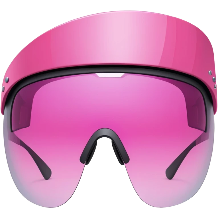 heavy duty pink visor sunglasses, substantial thickness, bold futuristic design emoji